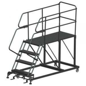 Ballymore SEP4-2448 Single Entry Rolling Steel Work Platform 4 Steps 76-inch Height 24x48-inch Deck