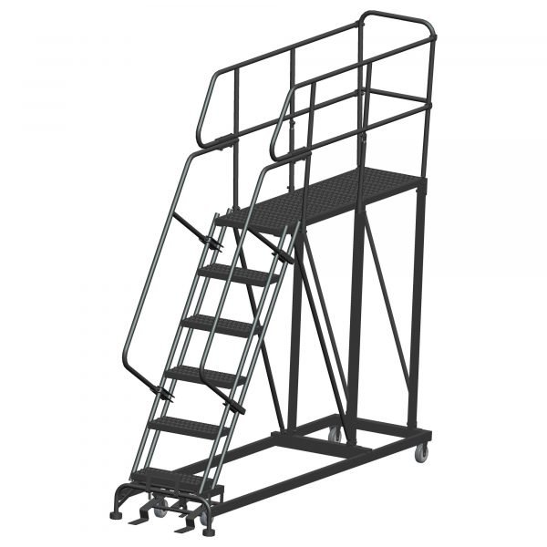 Ballymore SEP6-2448 Rolling Steel Work Platform 6 Steps 96-inch Height 24x48-inch Deck