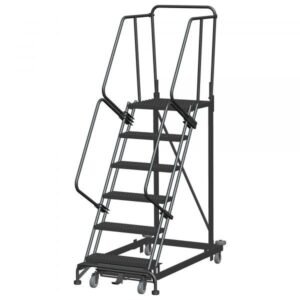 Ballymore HL-6-X Hand Lock Steel Rolling Ladder 6 Steps 90-inch Height,