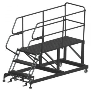 Ballymore SEP3-2460 Single Entry Rolling Steel Work Platform 3 Steps 66-inch Height 24x60-inch Deck