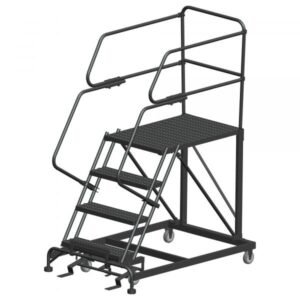 Ballymore SEP4-2472 Single Entry Rolling Steel Work Platform 4 Steps 76-inch Height 24x72-inch Deck