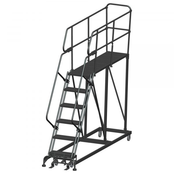 Ballymore SEP6-2460 Rolling Steel Work Platform 6 Steps 96-inch Height 24x60-inch Deck