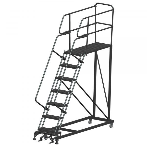 Ballymore SEP7-2436 Single Entry Rolling Steel Work Platform 7 Steps 106-inch Height 24x36-inch Deck