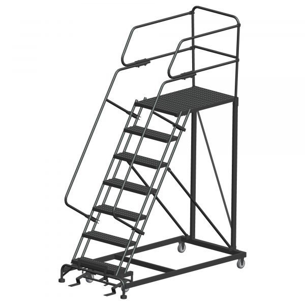 Ballymore SEP7-2472 Single Entry Rolling Steel Work Platform 7 Steps 106-inch Height 24x72-inch Deck