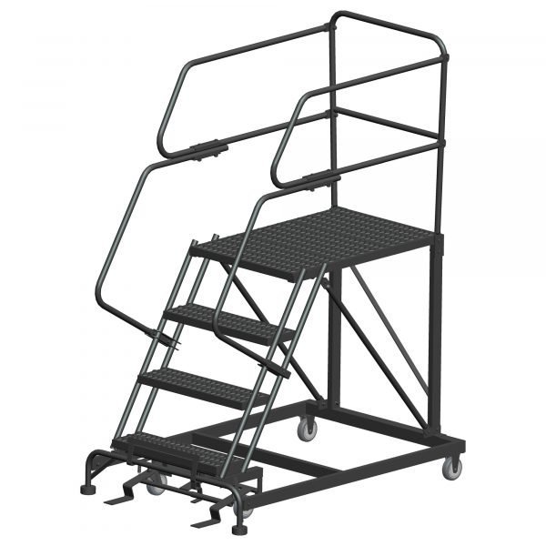 Ballymore SW-SEP4-2472 Rolling Steel Work Platform 4 Steps 76-inch Height 24x72-inch Deck