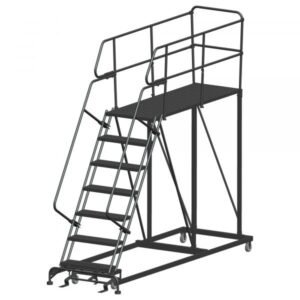 Ballymore SW-SEP7-3660 Steel Work Platform with Safety Gate 7 Steps 106-inch Height 36x60-inch Deck