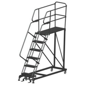 Ballymore SW-SEP6-2436 Rolling Steel Work Platform 6 Steps 96-inch Height 24x36-inch Deck