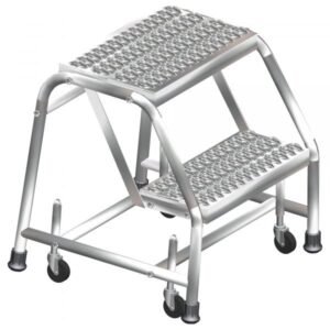 Ballymore SSFAWL-12P Stainless Steel Rolling Ladder 12 Steps 153-inch Height Perforated Treads