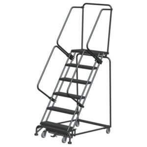 Ballymore WA062414G Heavy Duty Steel Rolling Ladder 6 Steps 93-inch Height