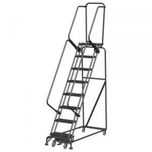 Ballymore WA082414G 8-Step Narrow Aisle Ladder 113"H Grip Strut