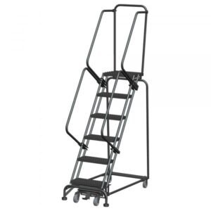 Ballymore WA-SW63214X Heavy Duty Steel Rolling Ladder 6 Steps 93-inch Height