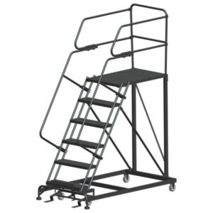 Ballymore SW-SEP6-2472 Rolling Steel Work Platform 6 Steps 96-inch Height 24x72-inch Deck