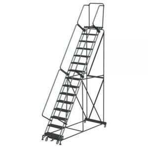 Ballymore WA154014P Heavy Duty Steel Rolling Ladder 15 Steps 183-inch Height