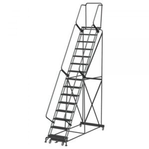 Ballymore WA154014G Heavy Duty Steel Rolling Ladder 15 Steps 183-inch Height