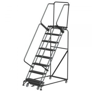 Ballymore WA083214G 8-Step Rolling Ladder 113"H Grip Strut