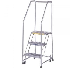 Ballymore 7-Step Aluminum Rolling Ladder Perforated Tilt-Roll (96.5in H)