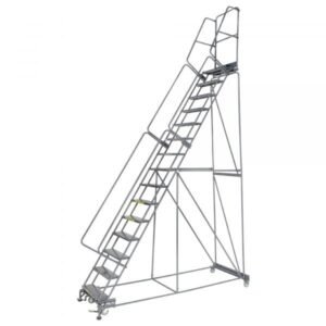 Ballymore 154014G Industrial Steel Rolling Ladder 15 Steps 183-inch Height