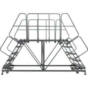 Ballymore DEP7-2448 Double Entry Rolling Steel Work Platform 7 Steps 106-inch Height 24x48-inch Deck