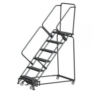 Ballymore WA-SW-62414X Heavy Duty Steel Rolling Ladder 6 Steps 93-inch Height