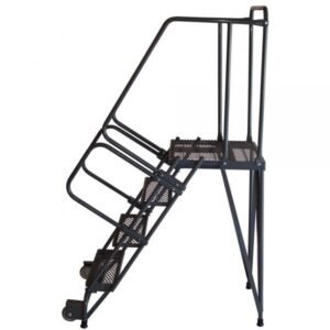 Ballymore HL-5-G Hand Lock Steel Rolling Ladder 5 Steps 80-inch Height