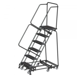 Ballymore WA-AD-063214P Heavy Duty Steel Rolling Ladder 6 Steps 93-inch Height