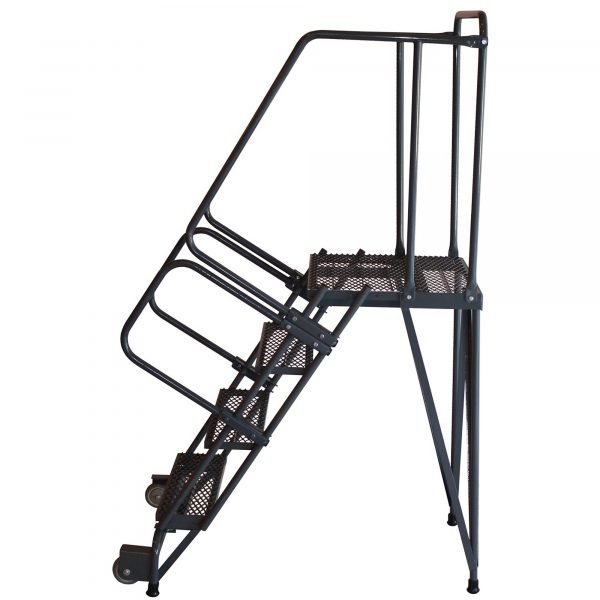 Ballymore FAWL-6G Fixed Aisle Steel Rolling Ladder 6 Steps 90-inch Height