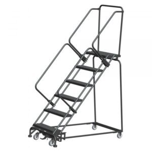 Ballymore WA-SW63214G Heavy Duty Steel Rolling Ladder 6 Steps 93-inch Height