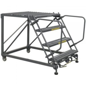 Ballymore SW-SNR3-3636 Low-Profile Steel Rolling Platform 3 Steps 30-inch Height 36x36-inch Deck