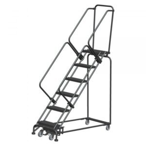 Ballymore WA-AD-063214X Heavy Duty Steel Rolling Ladder 6 Steps 93-inch Height