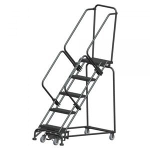 Ballymore HL-5-X Hand Lock Steel Rolling Ladder 5 Steps 80-inch Height,