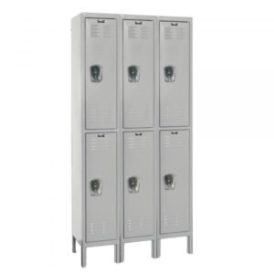Hallowell U3258-2A-PL Premium Steel Locker, Double Tier (78"H x 36"W, Gray, Add-On)