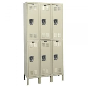 Hallowell U3258-2A-PT Premium Steel Locker, Double Tier (78"H x 36"W, Tan, Add-On)