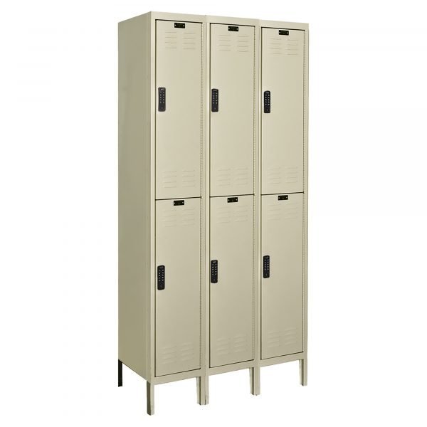 Hallowell UEL3258-2A-PT DigiTech Electronic Locker, Double Tier (78"H x 36"W x 15"D, Tan, Add-On)