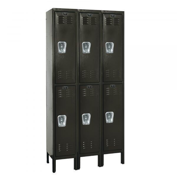 Hallowell U3258-2A-ME Premium Steel Locker, Double Tier (78"H x 36"W, Black, Add-On)