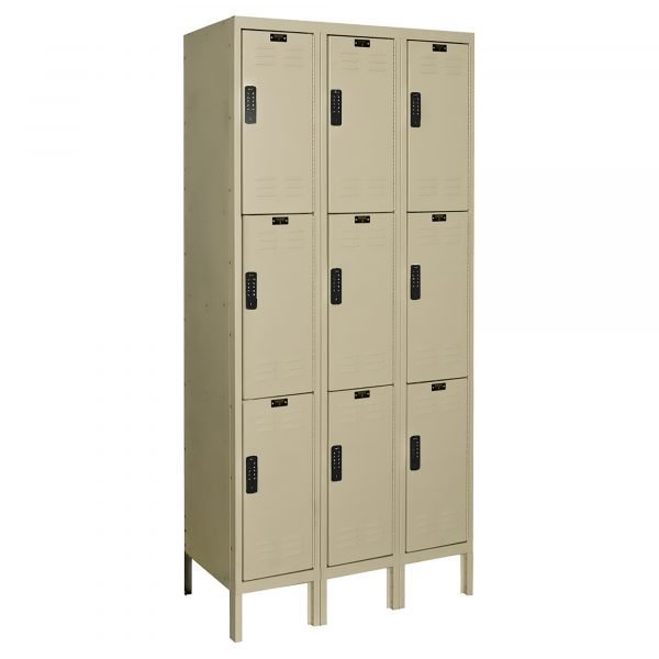 Hallowell UEL3258-3A-PT DigiTech Electronic Locker, Three Tier (78"H x 36"W x 15"D, Tan, Add-On)