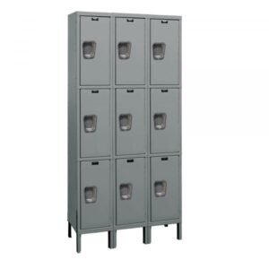 Hallowell UY3258-3A-HG Maintenance-Free Quiet Locker, Triple Tier (78"H x 36"W, Dark Gray, Add-On)
