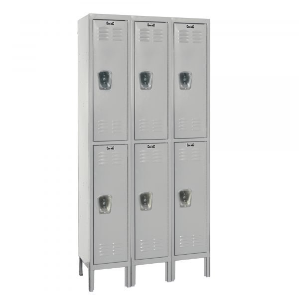 Hallowell U3228-2A-PL Premium Steel Locker, Double Tier (78"H x 36"W, Gray, Add-On)