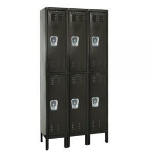 Hallowell U3228-2A-ME Premium Steel Locker, Double Tier (78"H x 36"W, Black, Add-On)