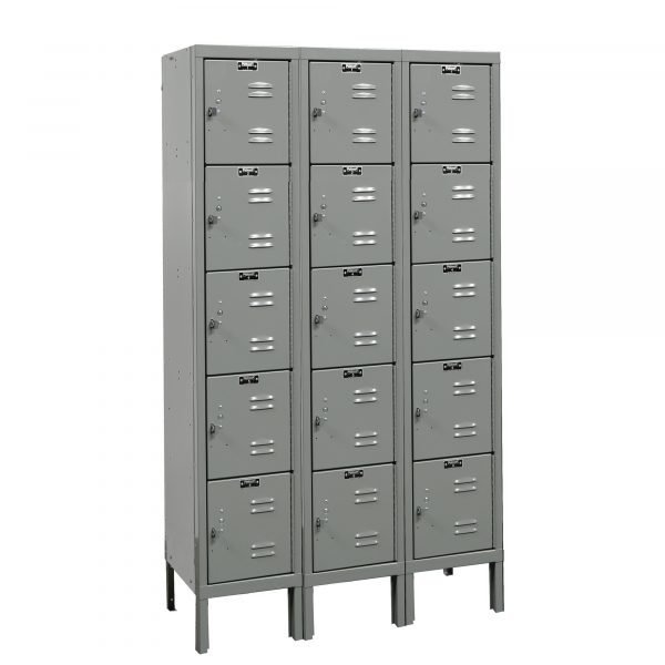Hallowell U3286-5A-HG Premium Steel Locker, Five Tier (66"H x 36"W, Dark Gray, Add-On)