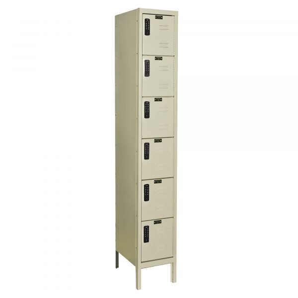 Hallowell UEL1288-6A-PT DigiTech Electronic Locker, Six Tier (78"H x 12"W, Tan, Add-On)