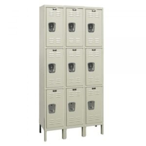 Hallowell U3288-3G-A-PT Galvanite Steel Locker, Triple Tier (78"H x 36"W, Tan, Add-On)