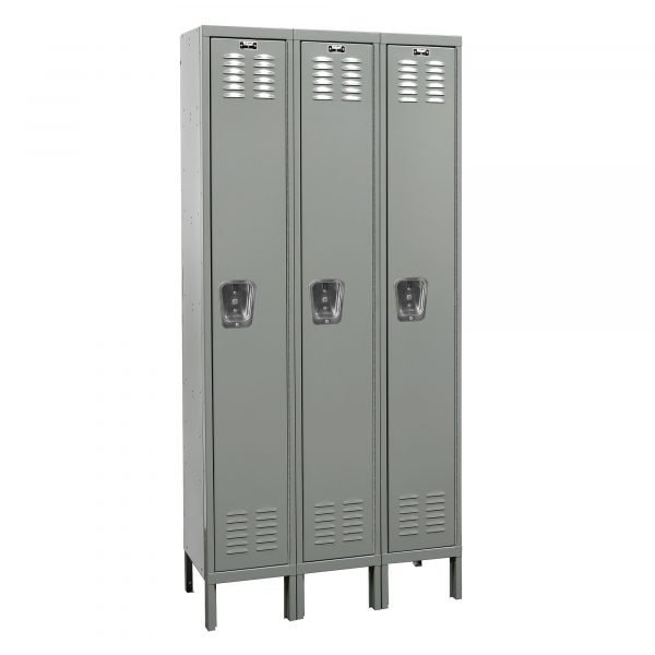 Hallowell URB3288-6ASB-MB ReadyBuilt Sloped-Top Locker, Six Tier (84"H x 36"W, Blue, Starter)