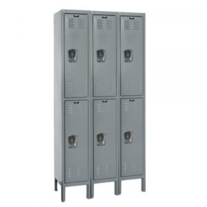 Hallowell U3818-2A-HG Premium Steel Locker, Double Tier (78"H x 54"W, Dark Gray, Add-On)