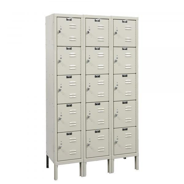 Hallowell U3286-5PT Premium Steel Locker, Five Tier (66"H x 36"W, Tan, Starter)
