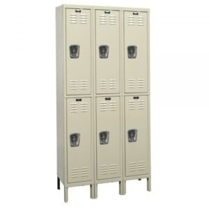 Hallowell U3288-2PT Premium Steel Locker, Double Tier (78"H x 36"W, Tan, Starter)