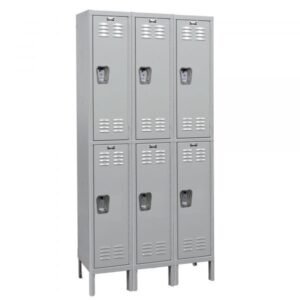 Hallowell U3288-6HV-A-HG Heavy-Duty Ventilated Locker, Six Tier (78"H x 36"W, Dark Gray, Add-On)