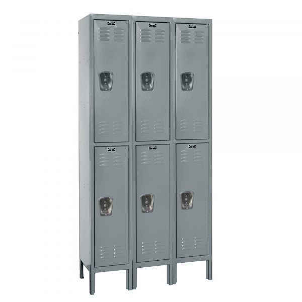 Hallowell U3848-2A-HG Premium Steel Locker, Double Tier (78"H x 54"W, Dark Gray, Add-On)