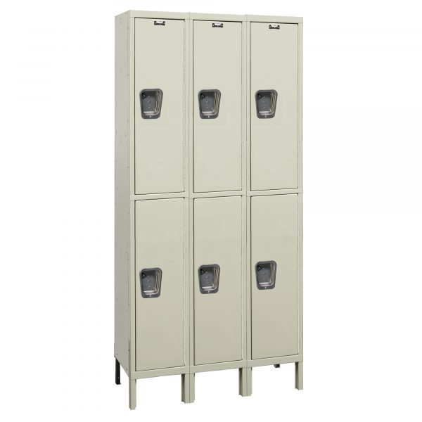 Hallowell UY3548-2PT Maintenance-Free Quiet Locker, Double Tier (78"H x 45"W, Tan, Starter)