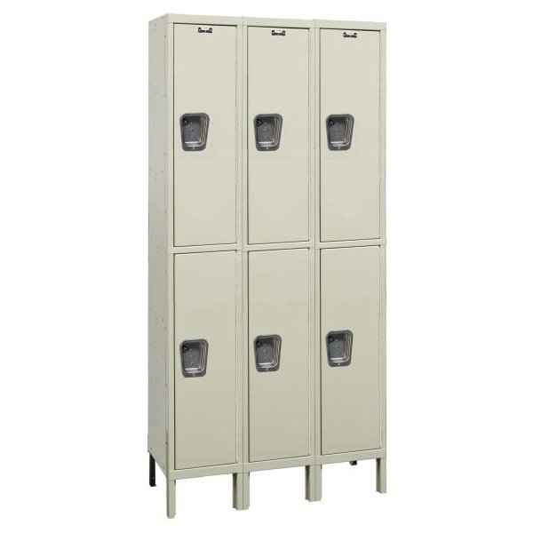 Hallowell UY3518-2PT Maintenance-Free Quiet Locker, Double Tier (78"H x 45"W, Tan, Starter)