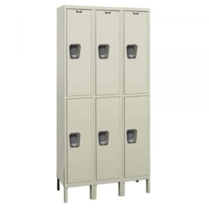 Hallowell UY3558-2PT Maintenance-Free Quiet Locker, Double Tier (78"H x 45"W, Tan, Starter)